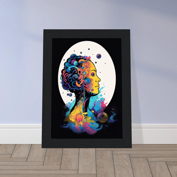 Classic Matte Paper Wooden Framed Poster - Colour Art Hair Girl II