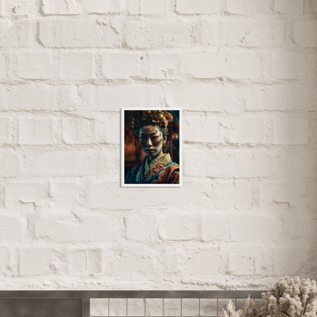 Museum-Quality Matte Paper Wooden Framed Poster - Gaze of the Golden Geisha