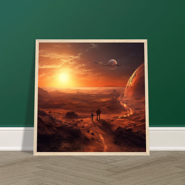 Classic Matte Paper Wooden Framed Poster - Sunset on Mars I