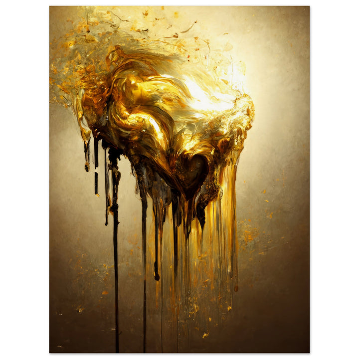 Museum-Quality Matte Paper Poster - Heart of Gold Melted II