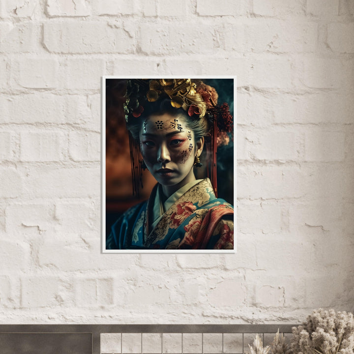 Museum-Quality Matte Paper Wooden Framed Poster - Gaze of the Golden Geisha