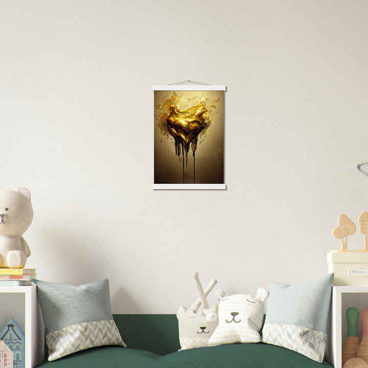 Museum-Quality Matte Paper Poster with Hanger - Heart of Gold Melted