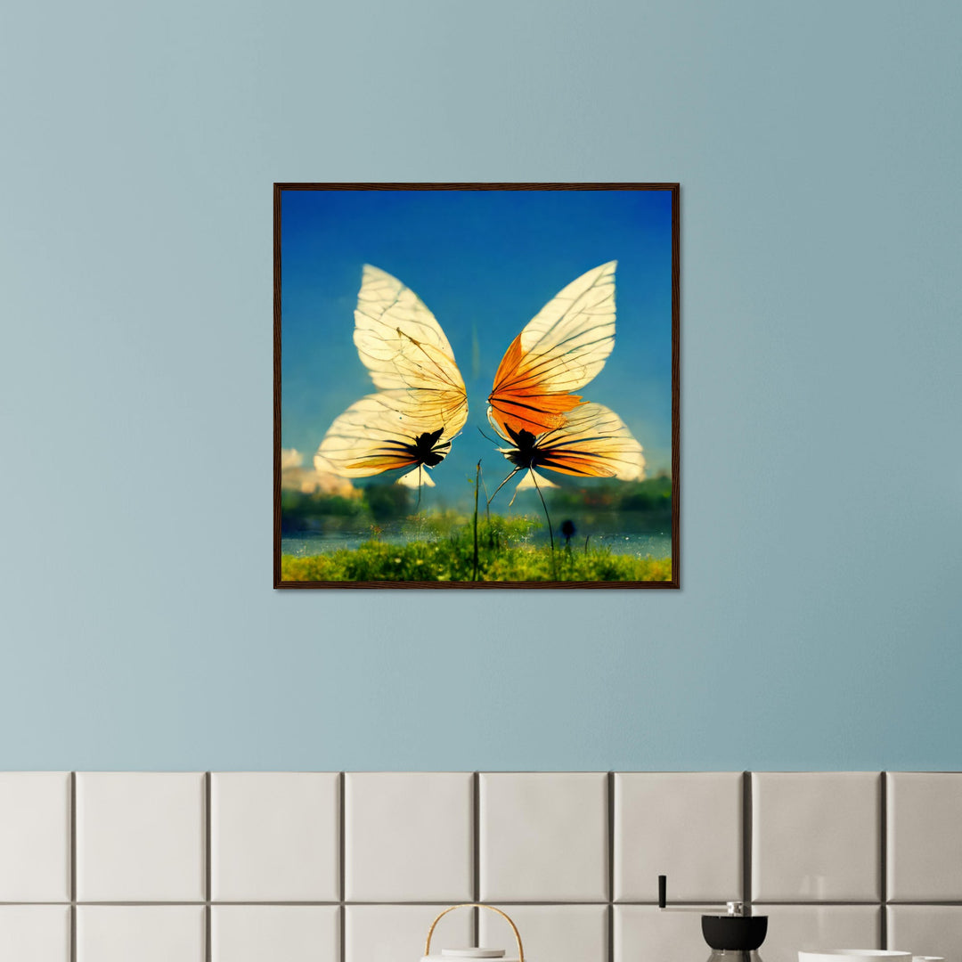 Classic Matte Paper Wooden Framed Poster - Dreaming Butterflies II