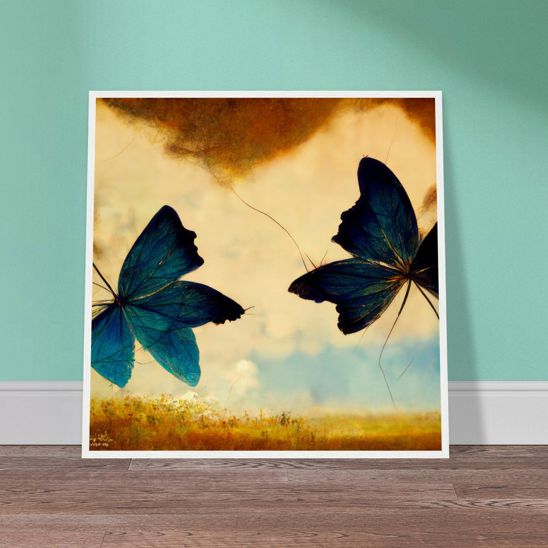 Museum-Quality Matte Paper Wooden Framed Poster - Dreaming Butterflies III