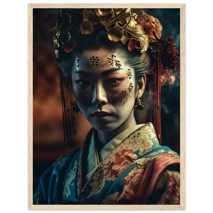 Classic Matte Paper Wooden Framed Poster - Gaze of the Golden Geisha