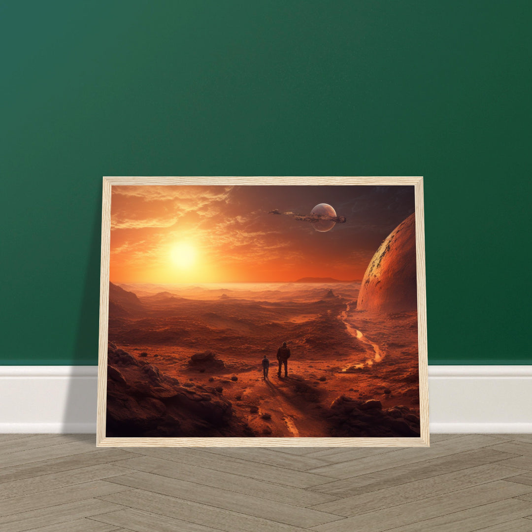 Classic Matte Paper Wooden Framed Poster - Sunset on Mars I