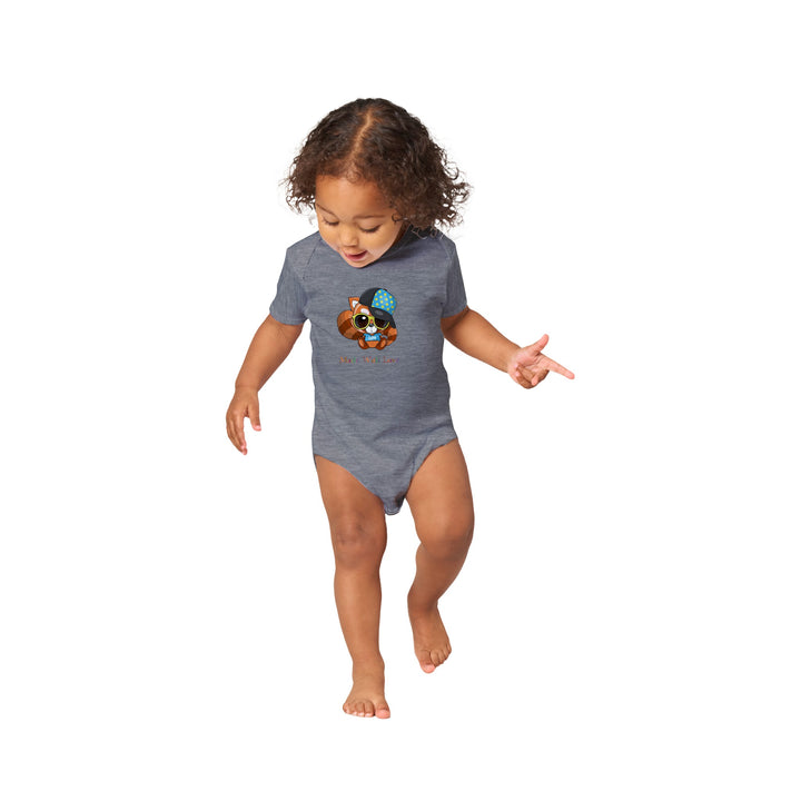 Classic Baby Short Sleeve Bodysuit - Red Panda Boy "Made With Love"