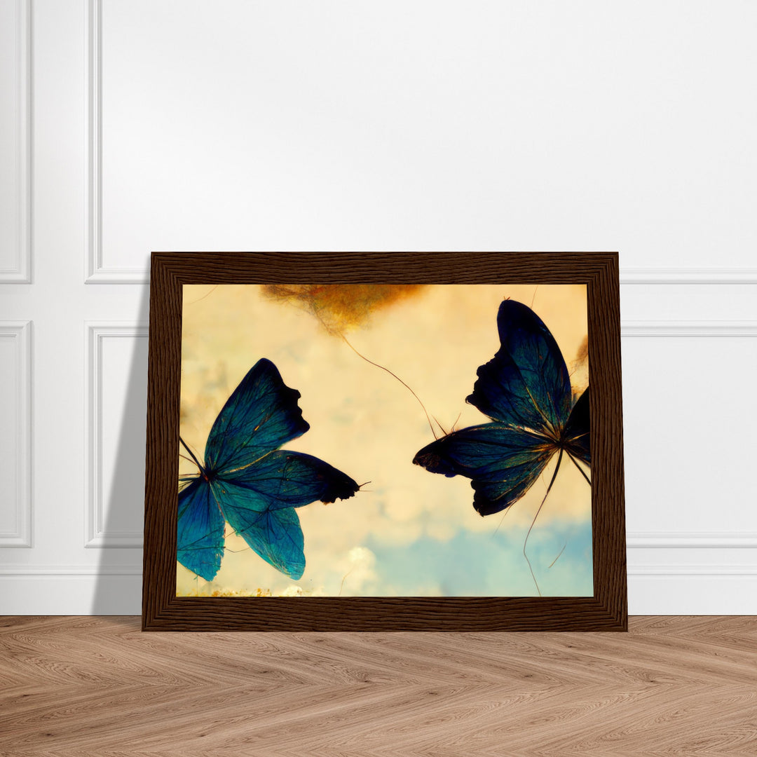 Premium Matte Paper Wooden Framed Poster - Dreaming Butterflies III