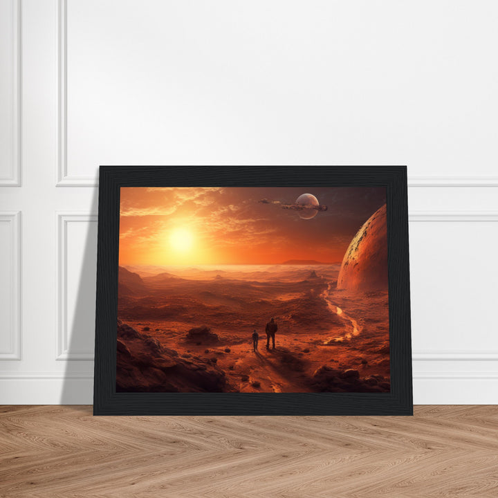 Classic Semi-Glossy Paper Wooden Framed Poster - Sunset on Mars I