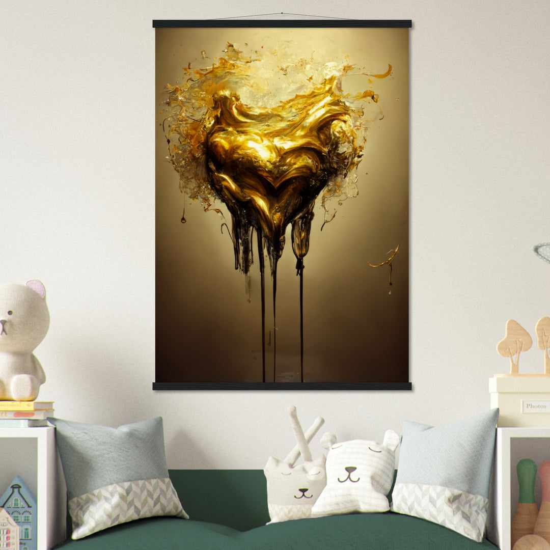 Museum-Quality Matte Paper Poster with Hanger - Heart of Gold Melted