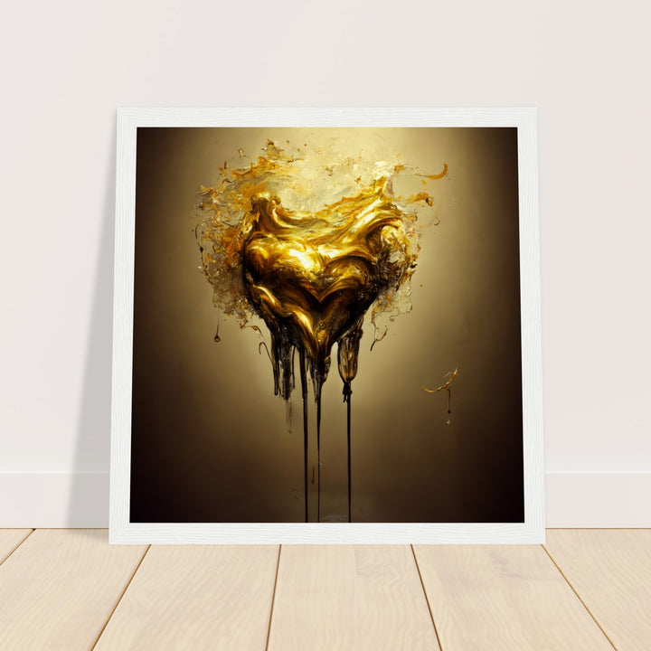 Museum-Quality Matte Paper Wooden Framed Poster - Heart of Gold Melted