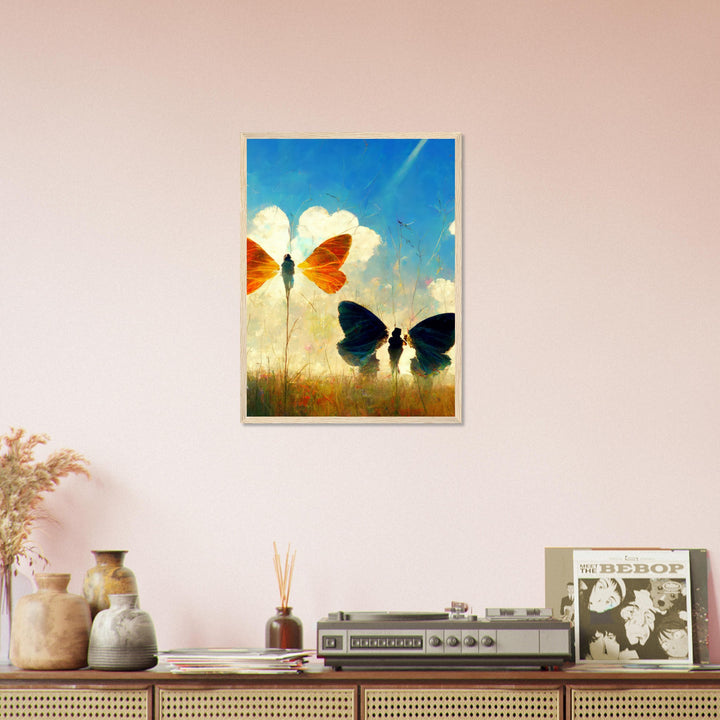 Classic Matte Paper Wooden Framed Poster - Dreaming Butterflies