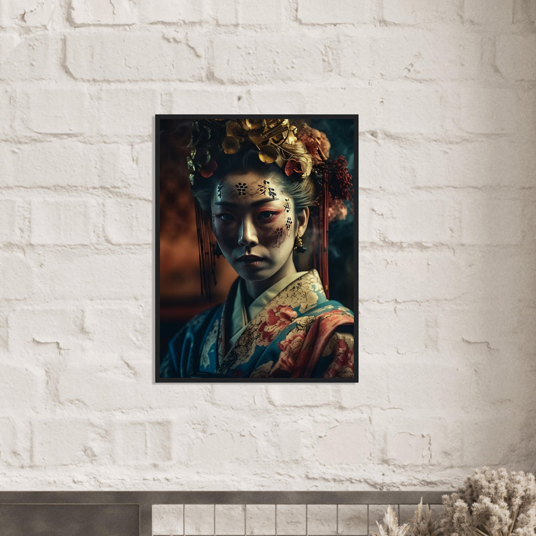 Museum-Quality Matte Paper Wooden Framed Poster - Gaze of the Golden Geisha