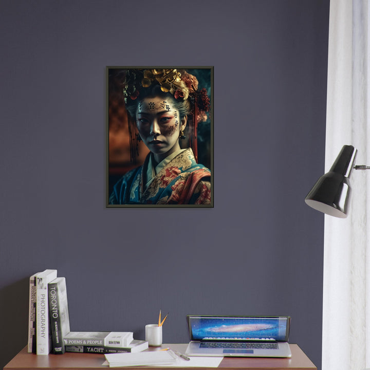 Premium Matte Paper Metal Framed Poster - Gaze of the Golden Geisha