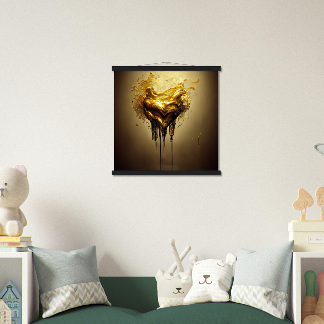 Museum-Quality Matte Paper Poster with Hanger - Heart of Gold Melted