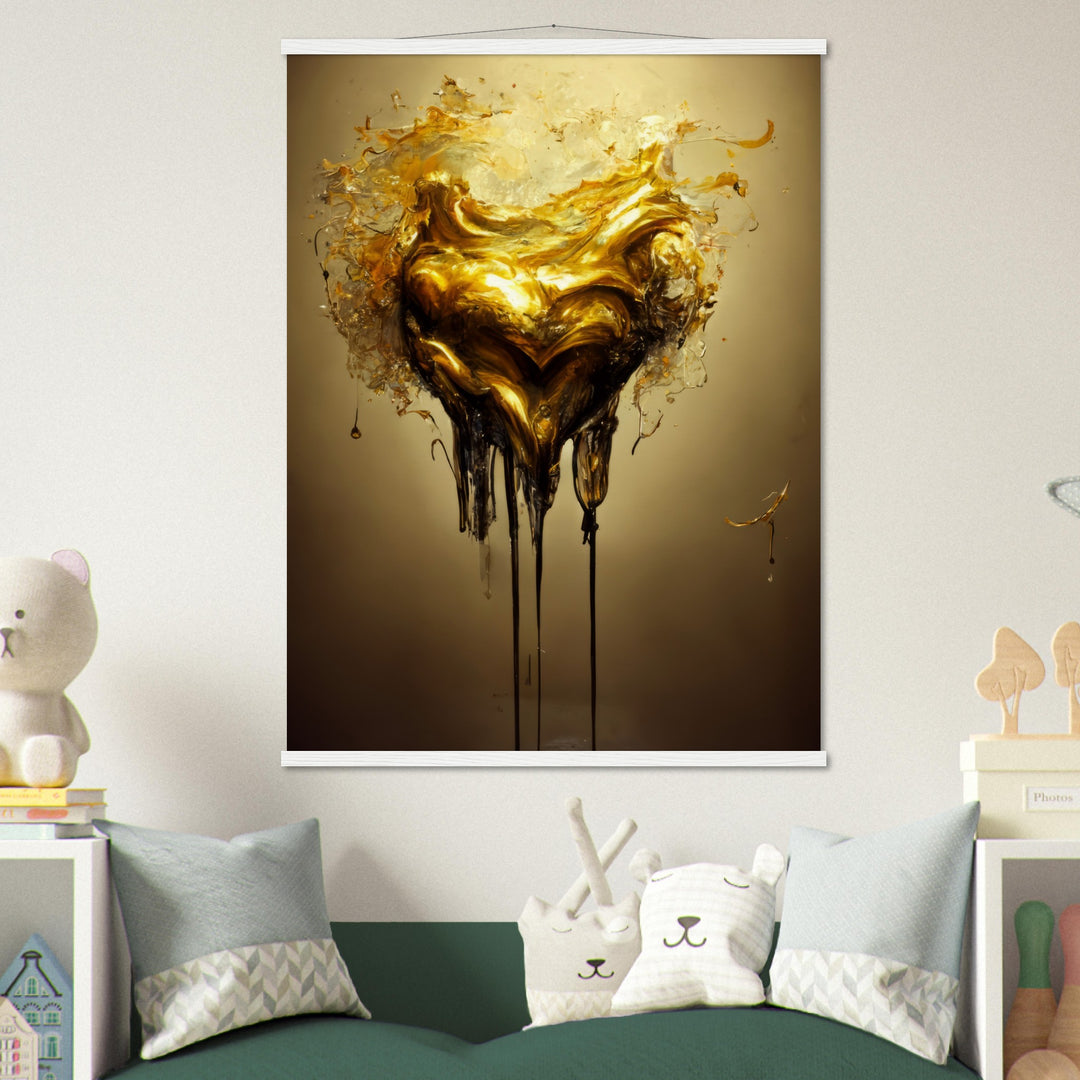 Museum-Quality Matte Paper Poster with Hanger - Heart of Gold Melted