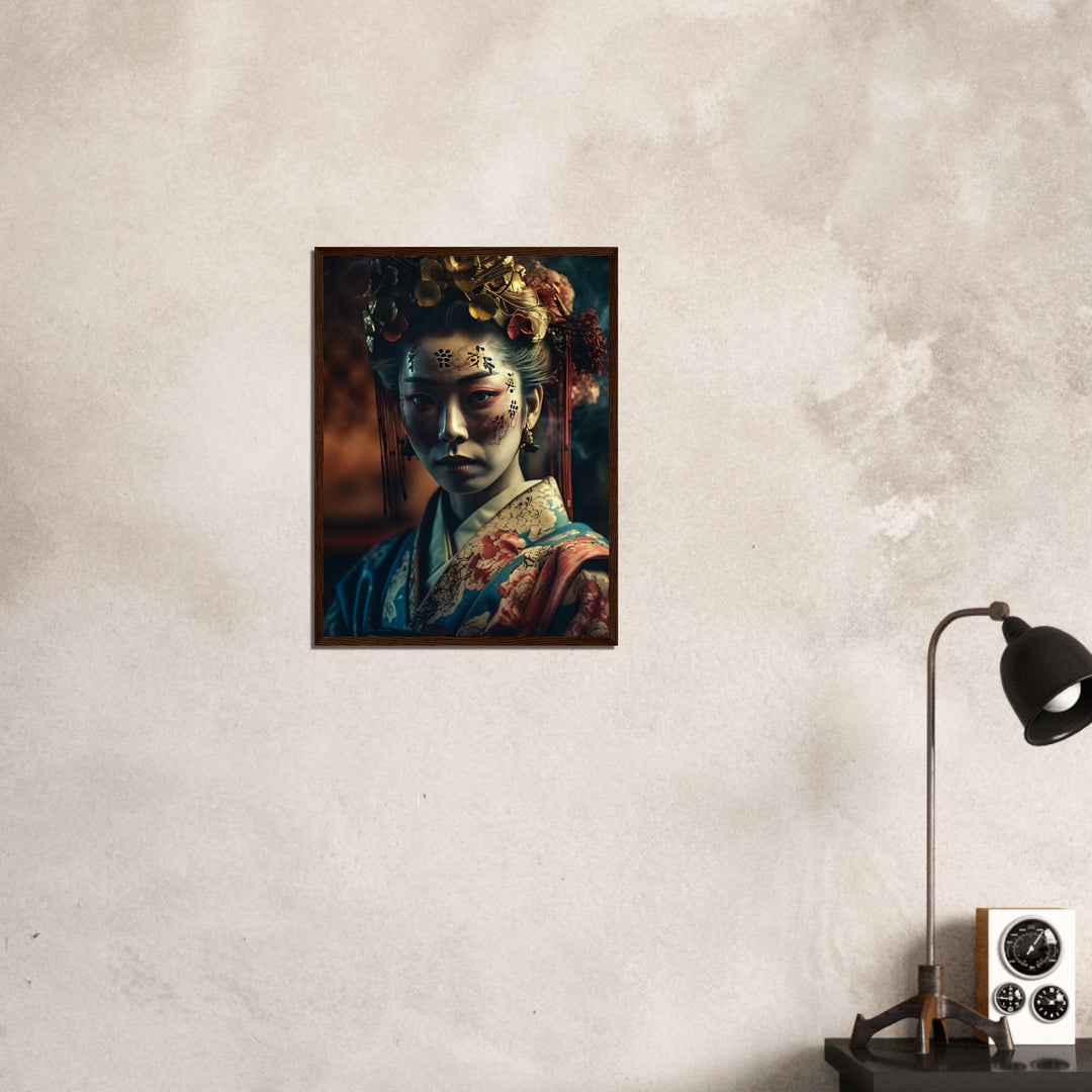 Premium Matte Paper Wooden Framed Poster - Gaze of the Golden Geisha