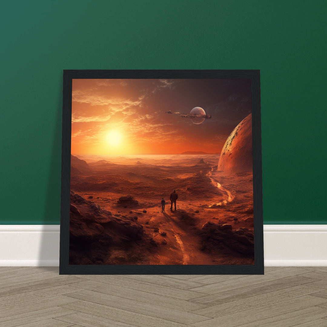 Classic Matte Paper Wooden Framed Poster - Sunset on Mars I