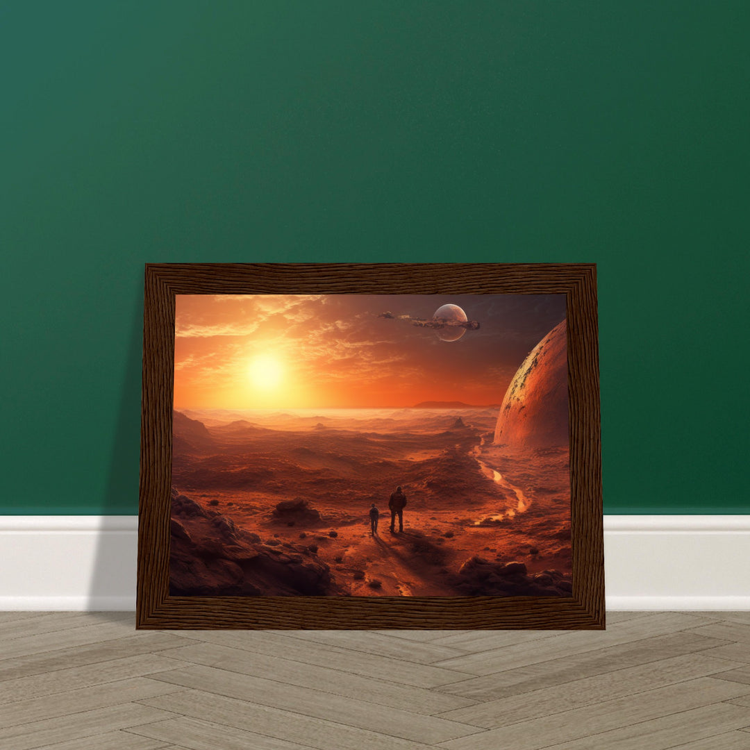 Classic Matte Paper Wooden Framed Poster - Sunset on Mars I