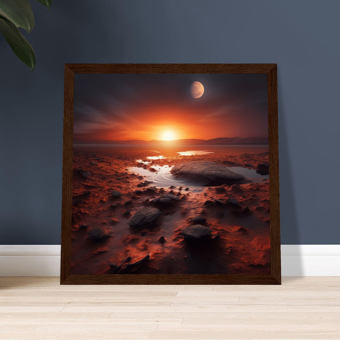 Premium Semi-Glossy Paper Wooden Framed Poster - Sunset on Mars II