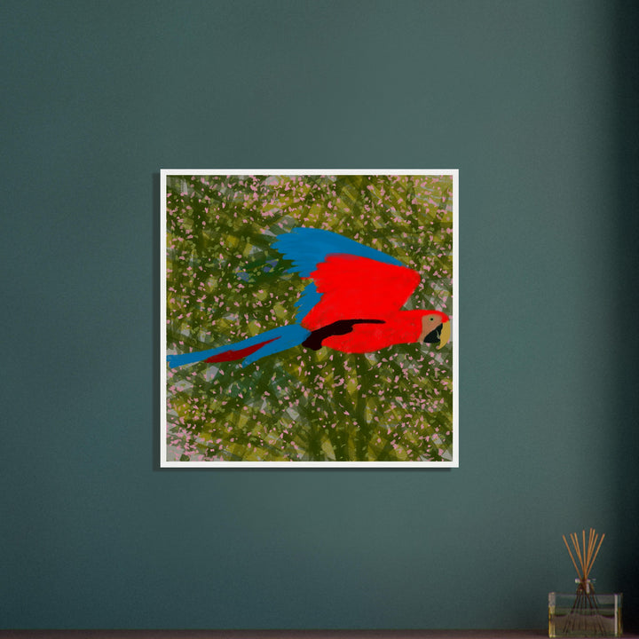Museum-Quality Matte Paper Wooden Framed Poster - Parrot Colourful