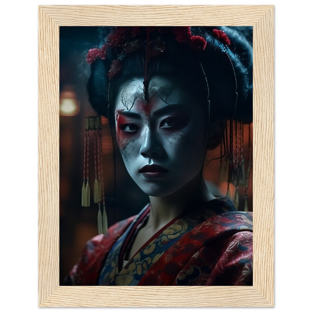 Premium Matte Paper Wooden Framed Poster - Allure of a Geisha