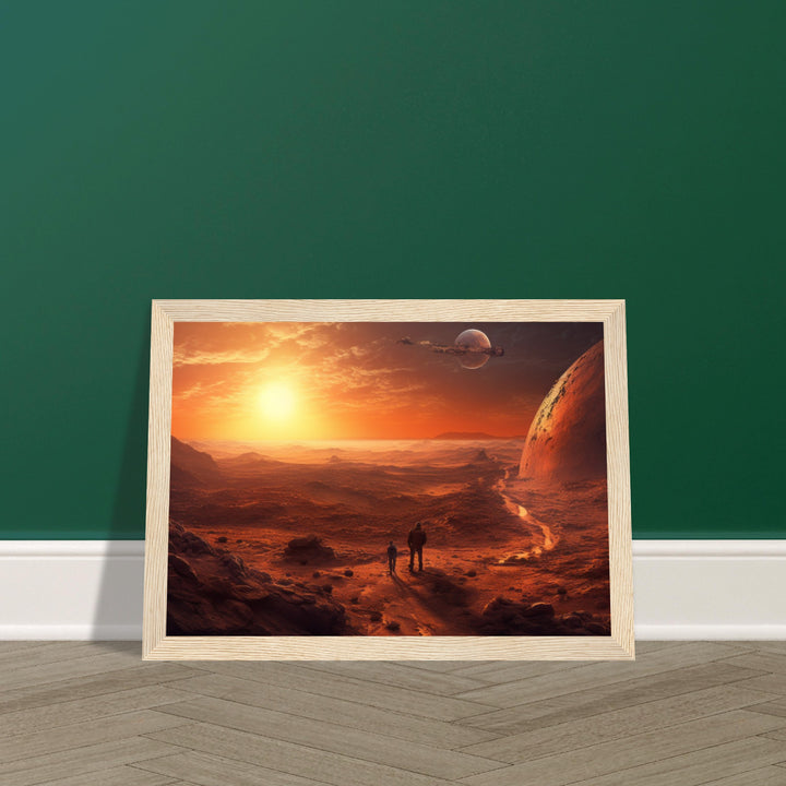 Classic Matte Paper Wooden Framed Poster - Sunset on Mars I