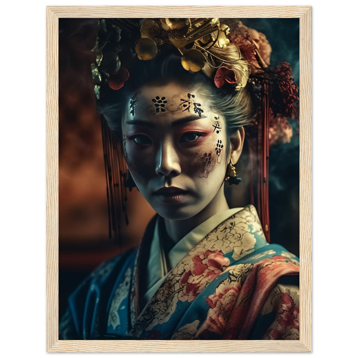 Classic Matte Paper Wooden Framed Poster - Gaze of the Golden Geisha