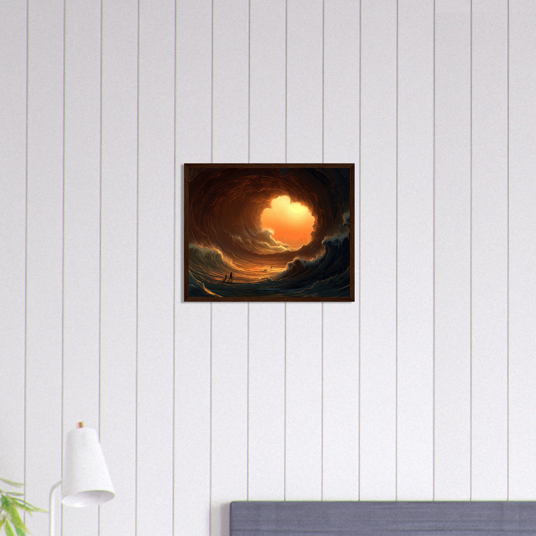 Classic Matte Paper Wooden Framed Poster - Abyssal Grotto Wave