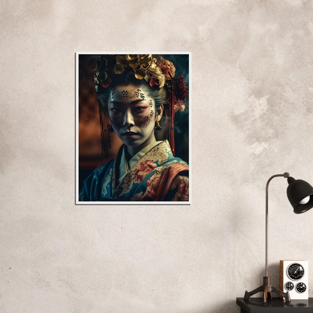 Premium Matte Paper Wooden Framed Poster - Gaze of the Golden Geisha