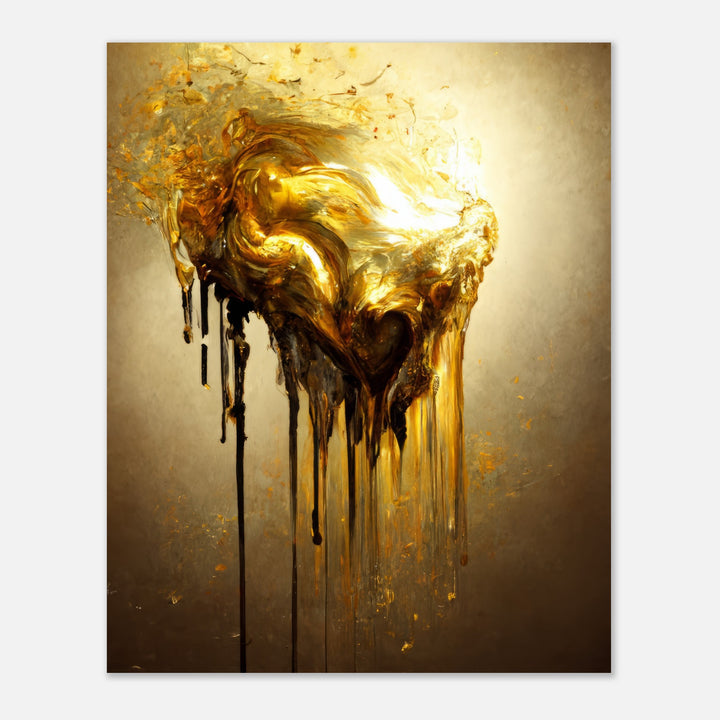 Premium Matte Paper Poster - Heart of Gold Melted II