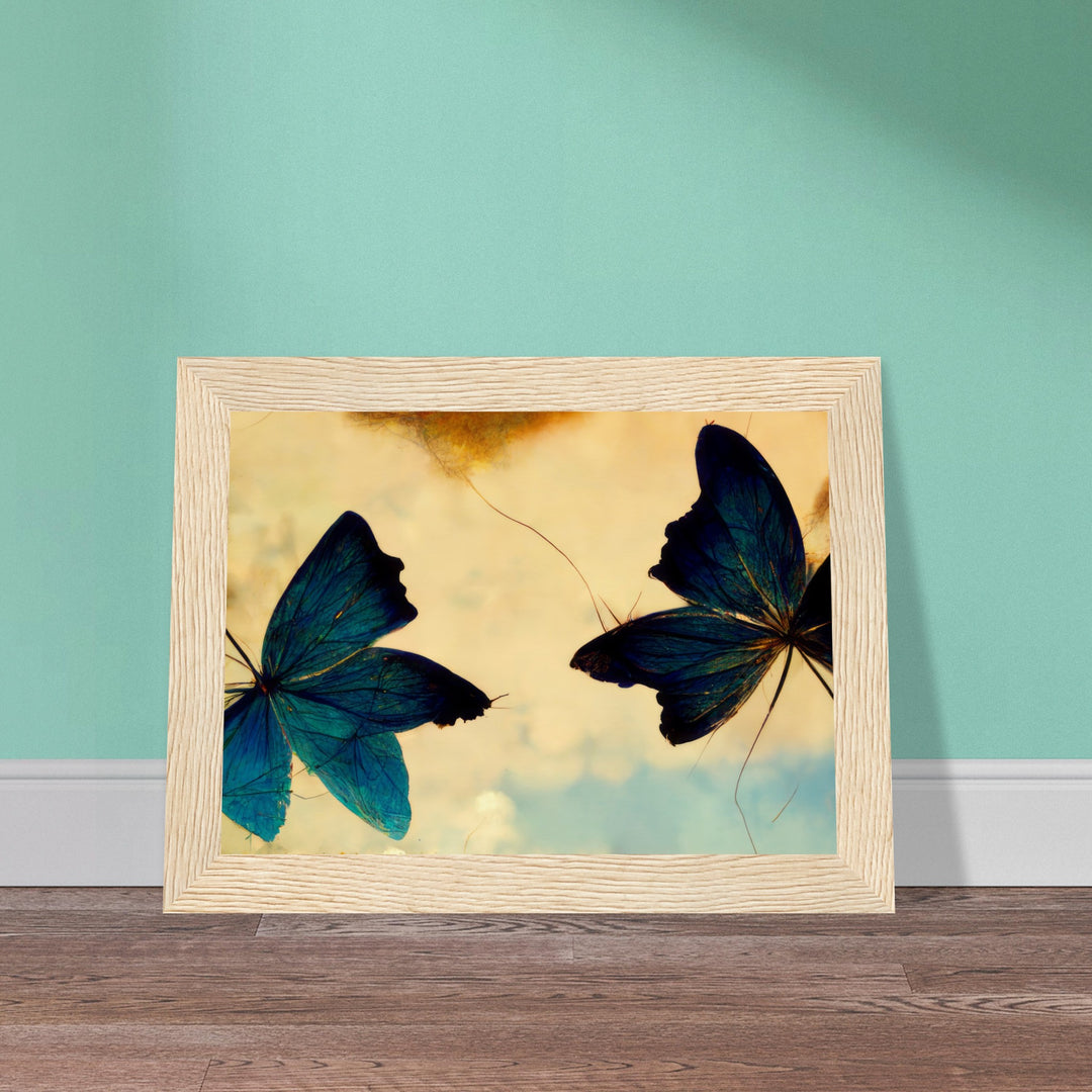 Museum-Quality Matte Paper Wooden Framed Poster - Dreaming Butterflies III