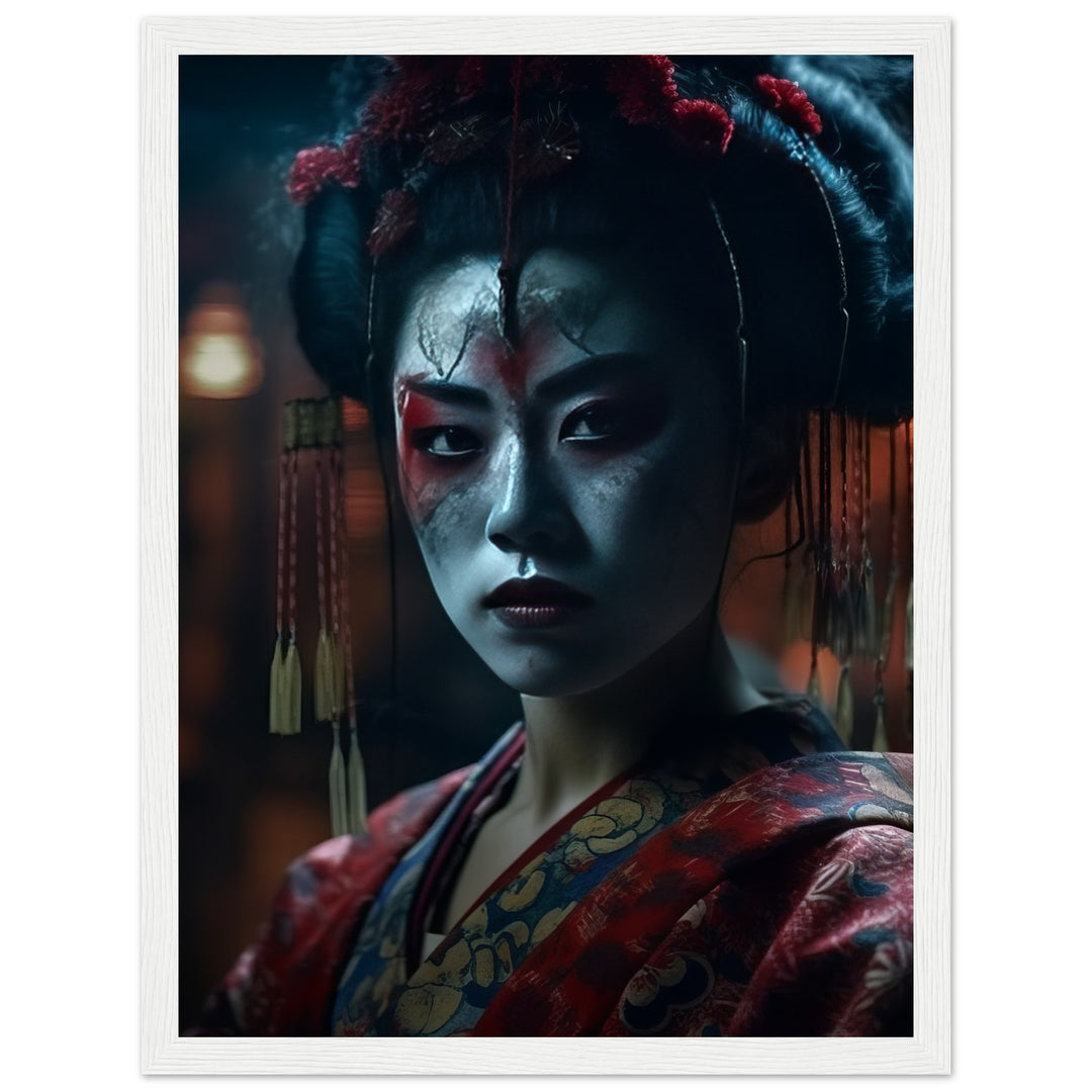 Classic Matte Paper Wooden Framed Poster - Allure of a Geisha