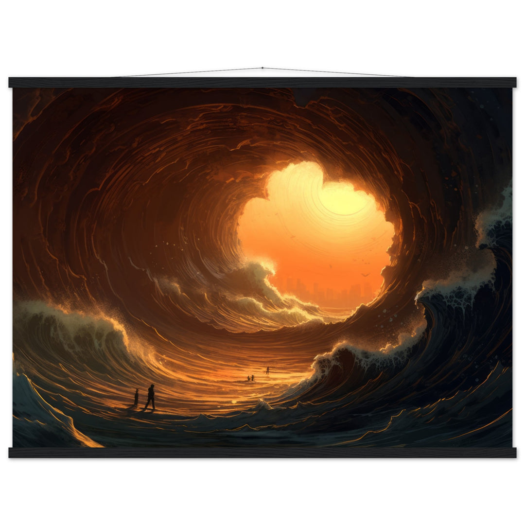 Classic Semi-Glossy Paper Poster with Hanger - Abyssal Grotto Wave