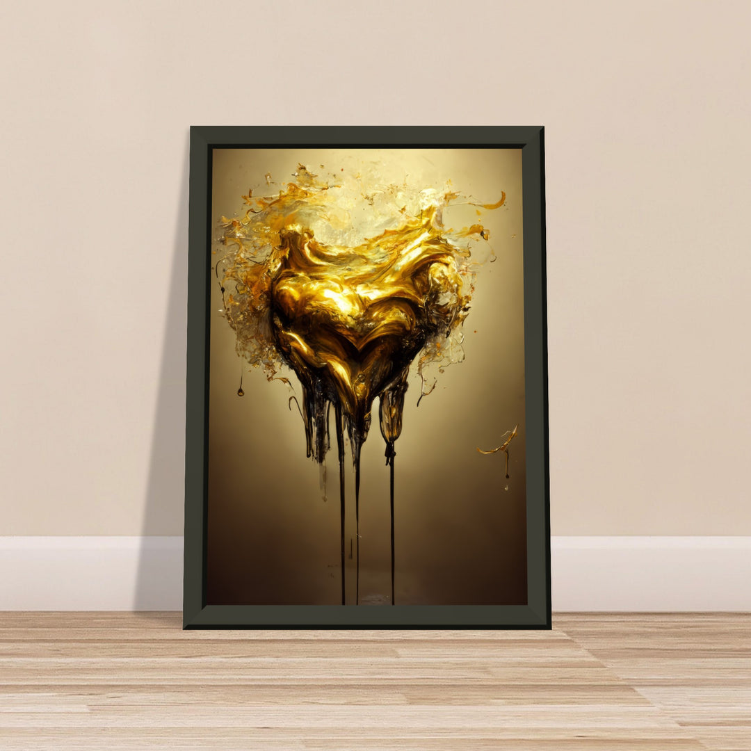 Premium Matte Paper Metal Framed Poster - Heart of Gold Melted