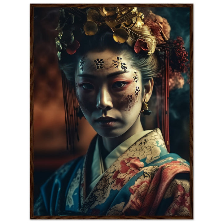 Classic Matte Paper Wooden Framed Poster - Gaze of the Golden Geisha