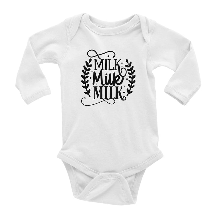 Classic Baby Long Sleeve Bodysuit - Milk milk milk