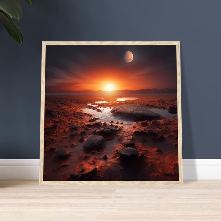 Premium Semi-Glossy Paper Wooden Framed Poster - Sunset on Mars II