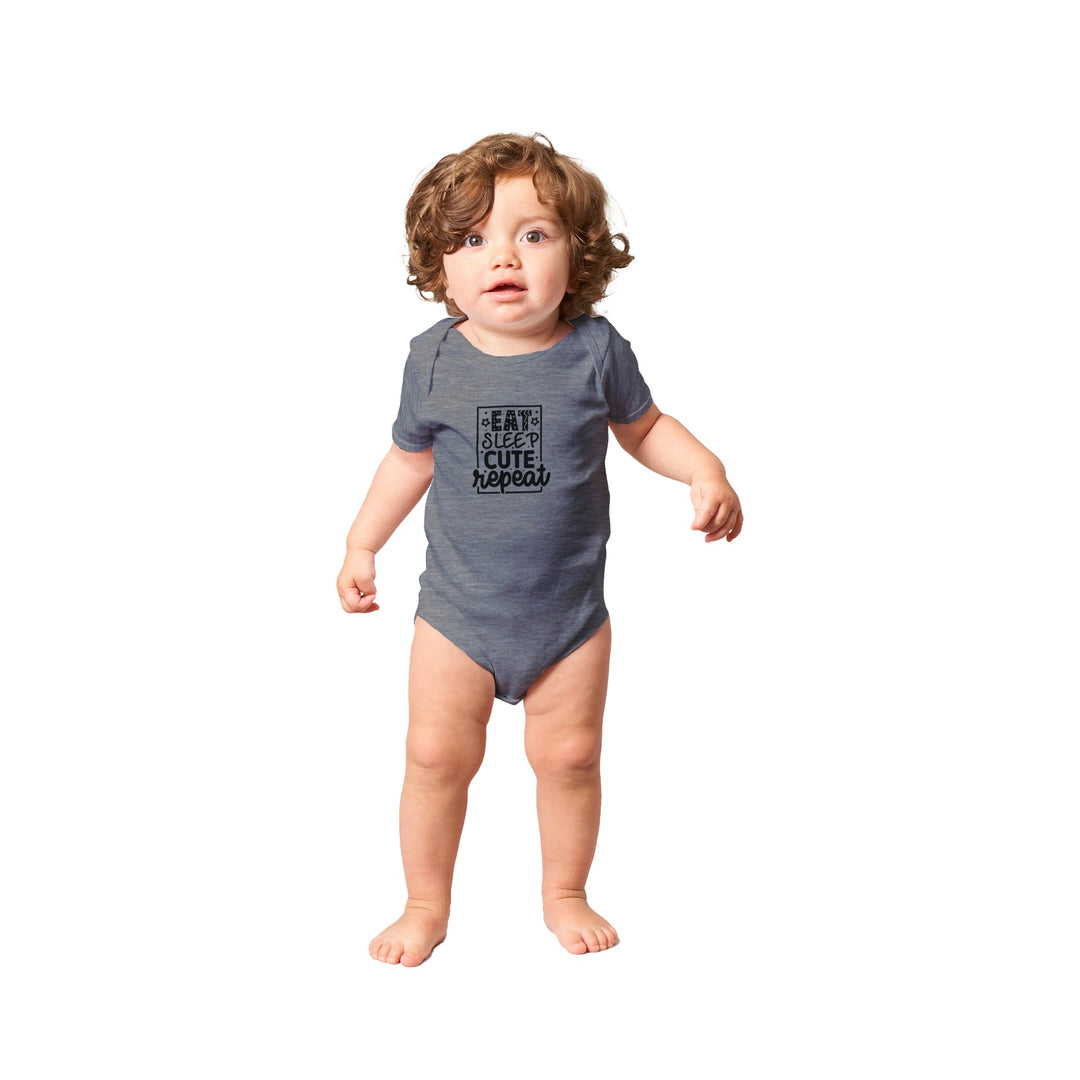 Classic Baby Short Sleeve Bodysuit - Eat sleep cute repeat