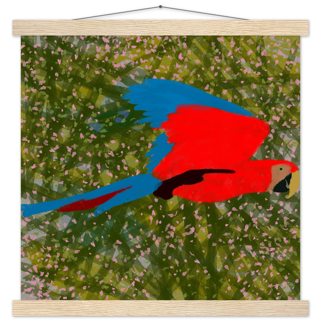 Premium Matte Paper Poster with Hanger - Parrot Colourful