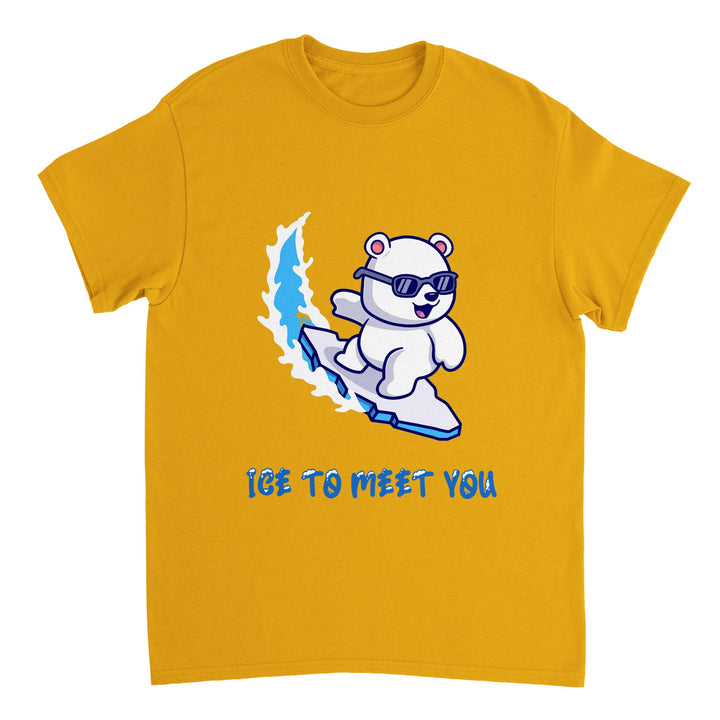 Heavyweight Unisex Crewneck T-shirt "Ice To Meet You"
