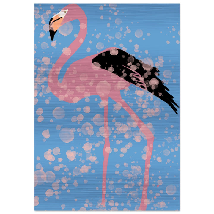 Brushed Aluminum Print - Pink Flamingo