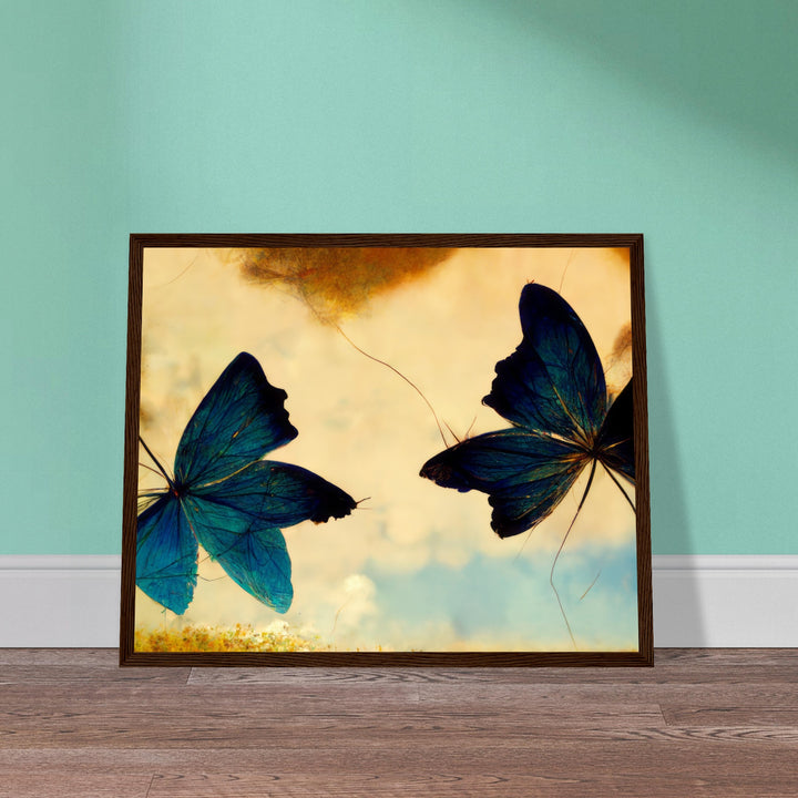 Classic Semi-Glossy Paper Wooden Framed Poster - Dreaming Butterflies III