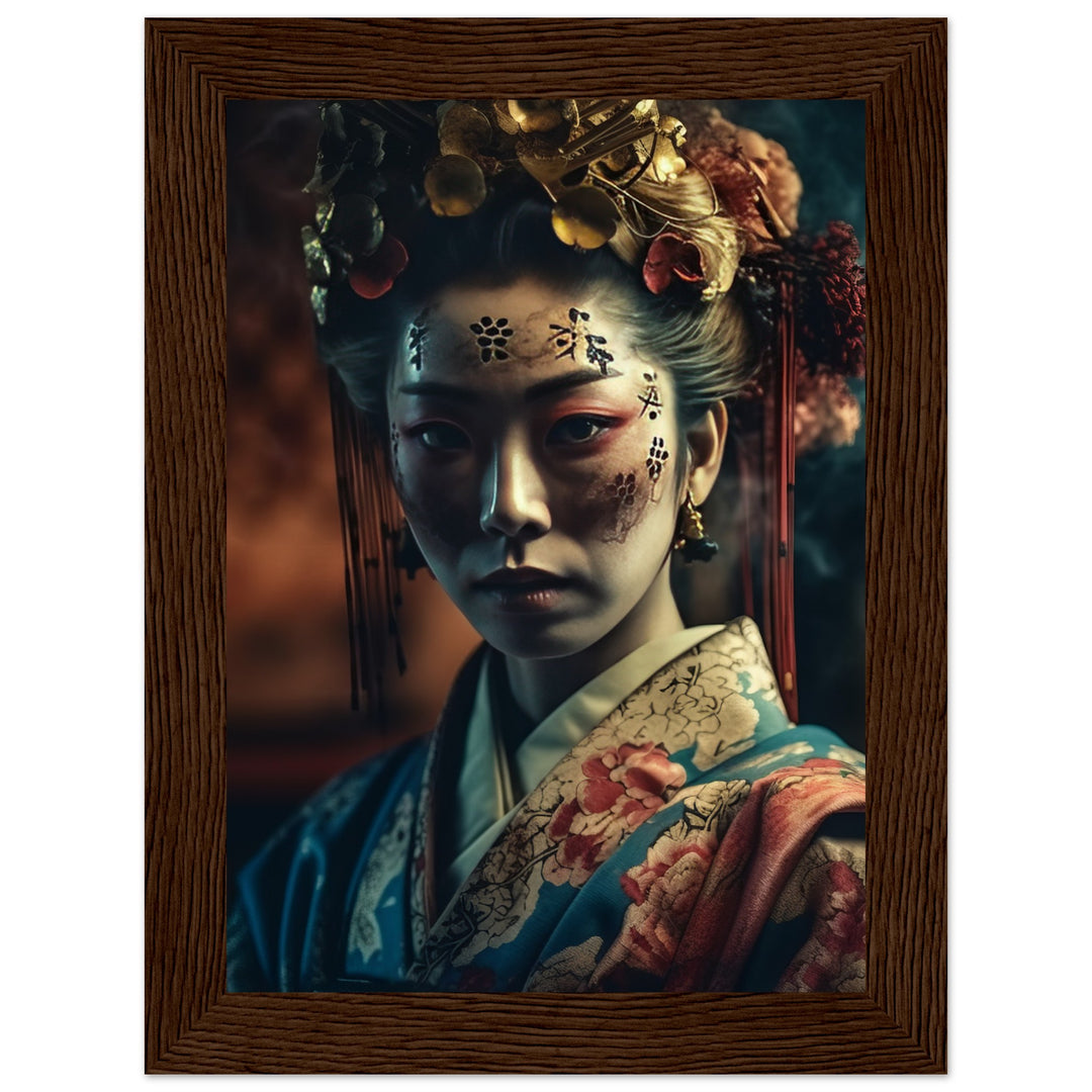 Classic Matte Paper Wooden Framed Poster - Gaze of the Golden Geisha