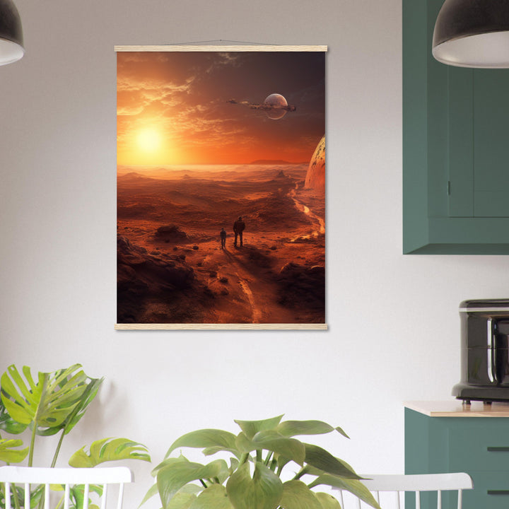 Classic Semi-Glossy Paper Poster with Hanger - Sunset on Mars I