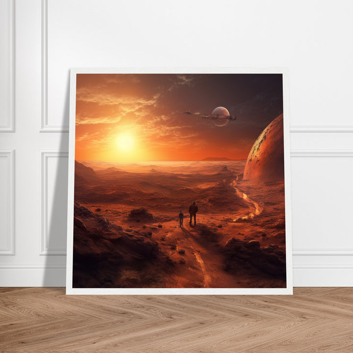 Classic Semi-Glossy Paper Wooden Framed Poster - Sunset on Mars I