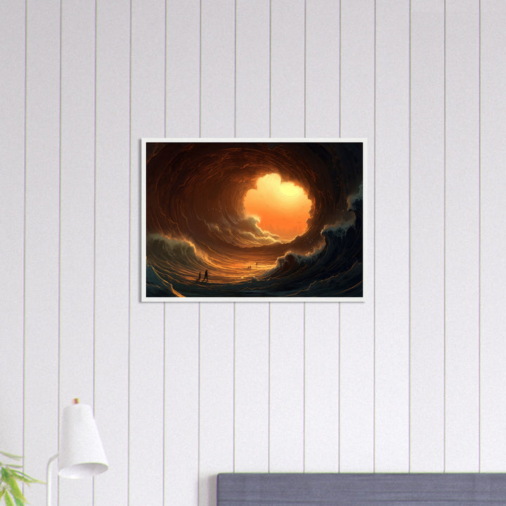 Classic Matte Paper Wooden Framed Poster - Abyssal Grotto Wave