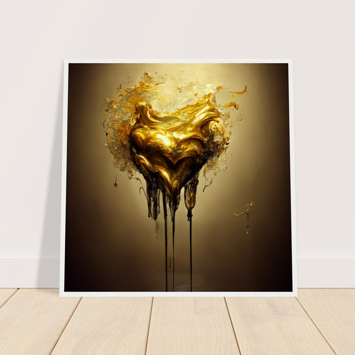 Museum-Quality Matte Paper Wooden Framed Poster - Heart of Gold Melted