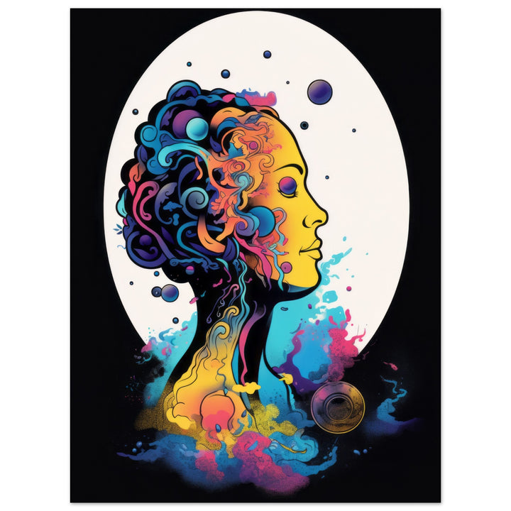 Premium Semi-Glossy Paper Poster - Colour Art Hair Girl II