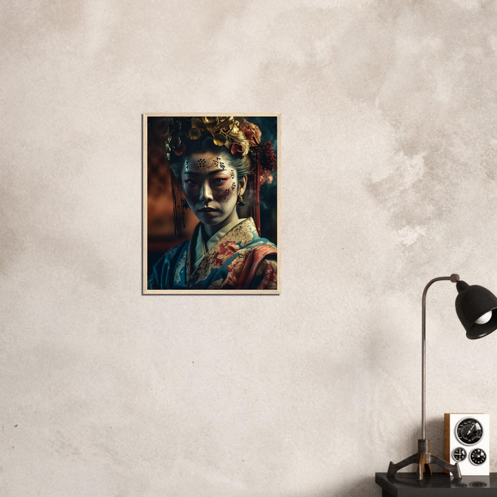 Premium Matte Paper Wooden Framed Poster - Gaze of the Golden Geisha